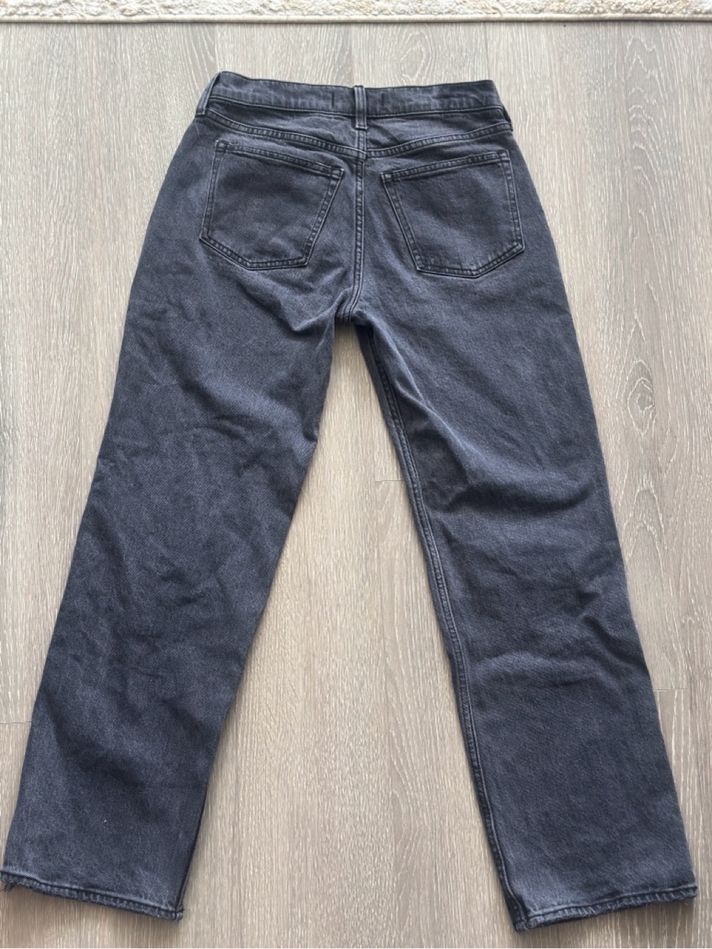 Abercrombie & Fitch Baggy Low Rise Jeans Gray Size 24 Short Distressed Hem - Picture 11 of 12